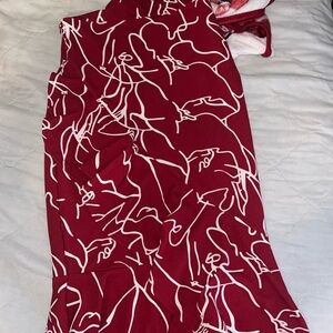 Long red beautiful skirt with patterns